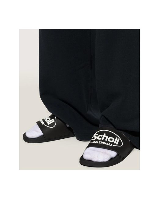 Balenciaga Black Sliders for men