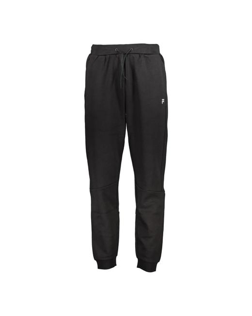 Fila Broeken ,Zwart ,Sportieve Elastische Taillebroek Met Manchetten in het Black voor heren