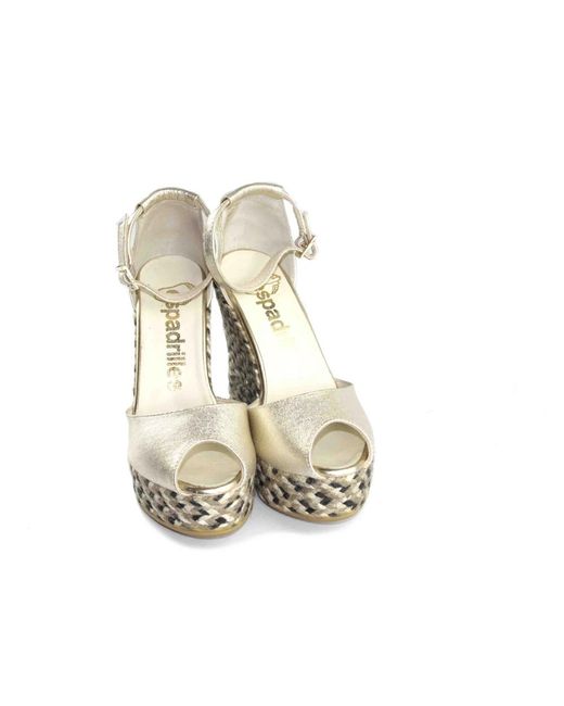 Espadrilles Schoenen ,Geel ,Wedges in het Metallic
