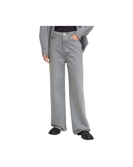 Samsøe & Samsøe Wide Jeans in het Gray