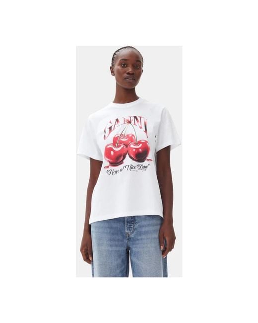 Ganni White T-Shirts