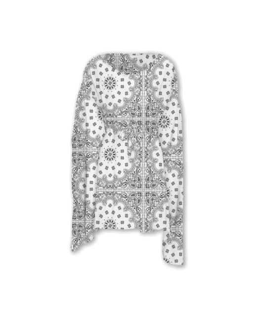 Mc2 Saint Barth Jassen ,Wit ,Wol Lange Poncho Met Patroon in het Gray
