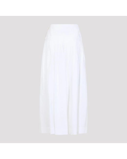 Lanvin Rokken ,Wit ,Katoen Basque Midi Rok in het White