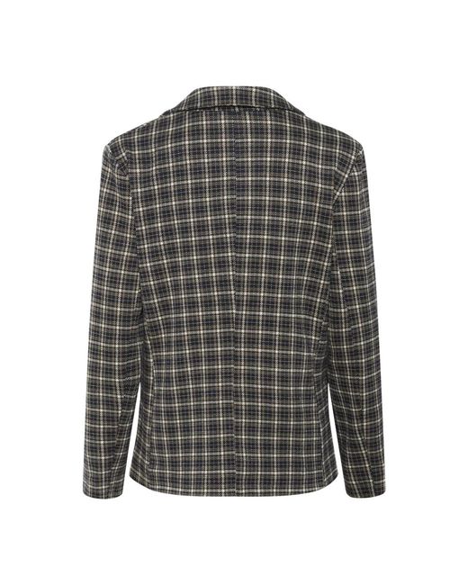 Part Two Jassen ,Veelkleurig ,Donker Check Blazer Jas in het Gray