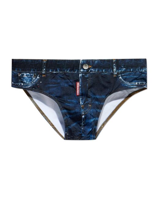 DSquared² Badmode ,Blauw ,Denim Zwemshorts in het Blue voor heren