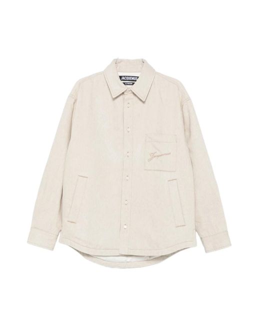 Jacquemus Geborduurd Logo Overhemd Met Lange Mouwen in het White voor heren