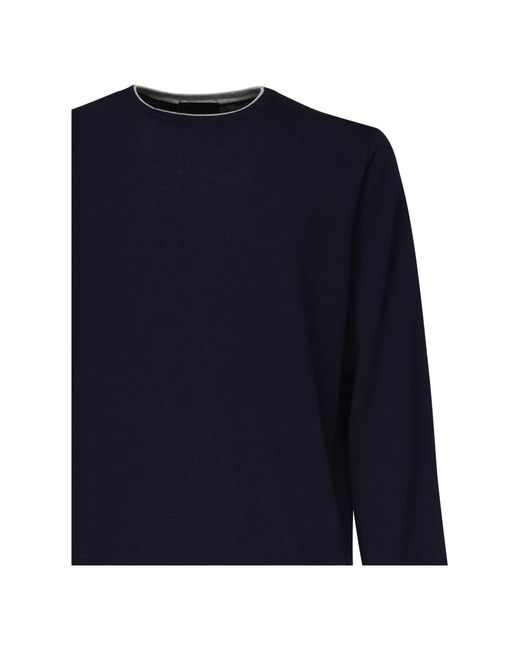 Fay Blue Round-Neck Knitwear for men