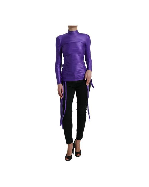 Dolce & Gabbana Purple Long Sleeve T-Shirts