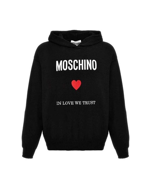 Moschino Hoodies & Sweatvesten ,Zwart ,Katoen Zwarte Hoodie Aw 24 in het Black voor heren