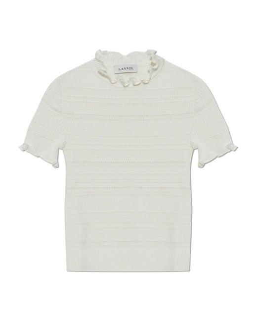 Round-Neck Knitwear Lanvin en coloris White