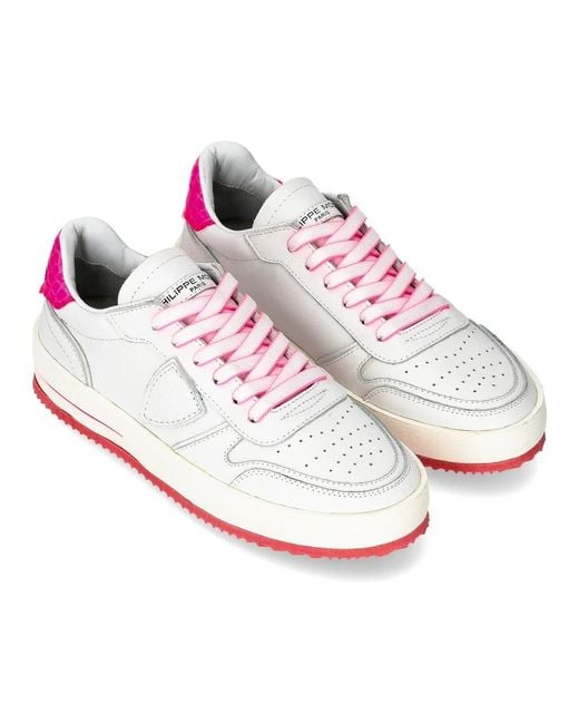 Philippe Model Schoenen ,Wit ,Katoen Sneakers Nice Tennis in het White