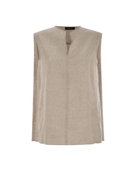 Fabiana Filippi Brown Sleeveless Tops