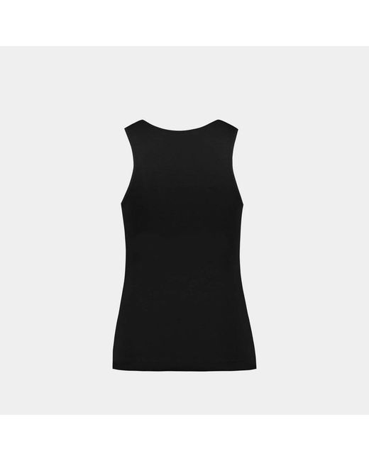 Simone Rocha Tops ,Zwart ,Katoen Ruffle Tank Top in het Black