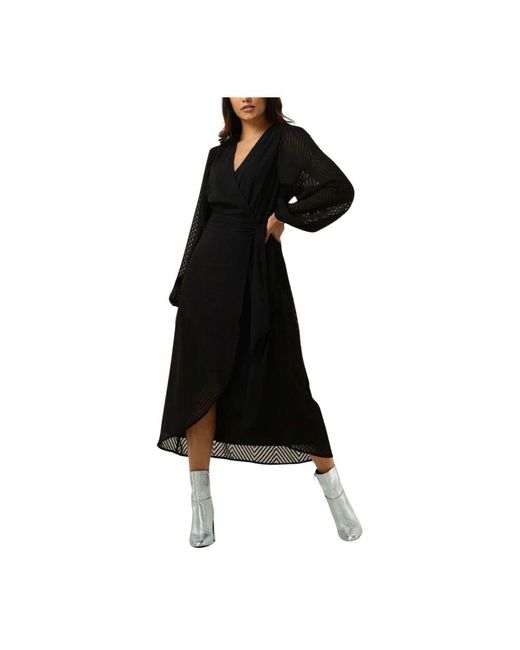 Freebird by Steven Black Zigzag Jacquard Midi Kleid Schwarz