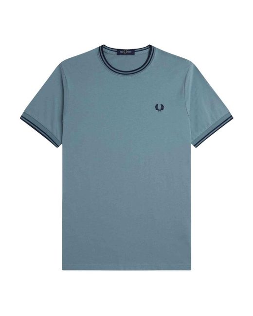 Fred Perry Contrast Ribeted Tee in het Blue voor heren