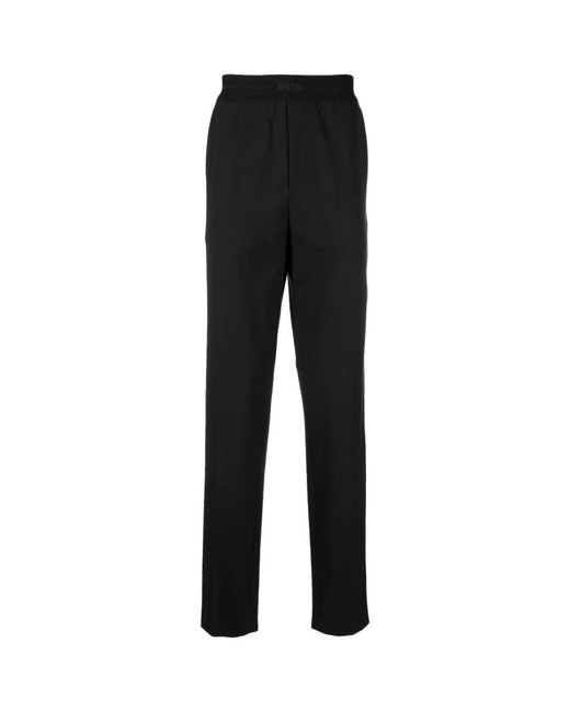 MSGM Black Straight Trousers for men
