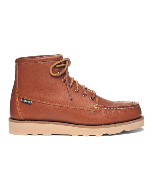 Sebago Brown Lace-Up Boots for men