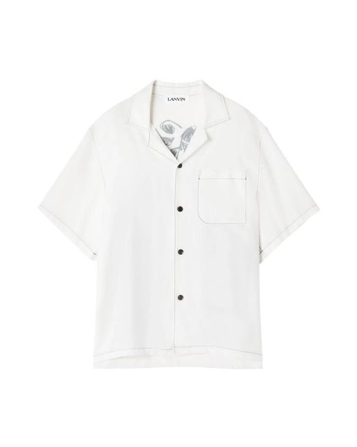 Lanvin White Short Sleeve Shirts for men
