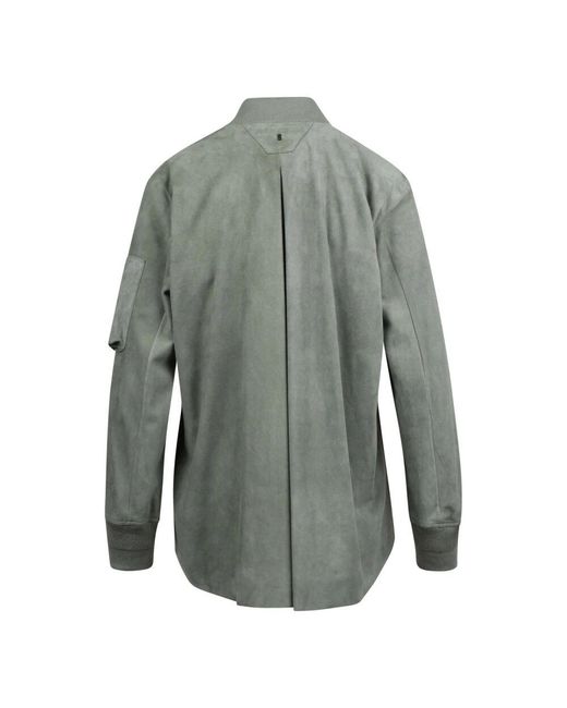 Salvatore Santoro Gray Wildleder Bomberjacke Mit Rippdetails