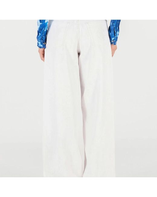 Roberto Cavalli White Wide Jeans