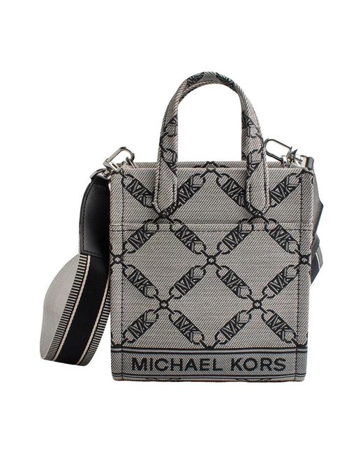 Michael Kors Gray Cross-Body Tasche Mit Kettenmuster