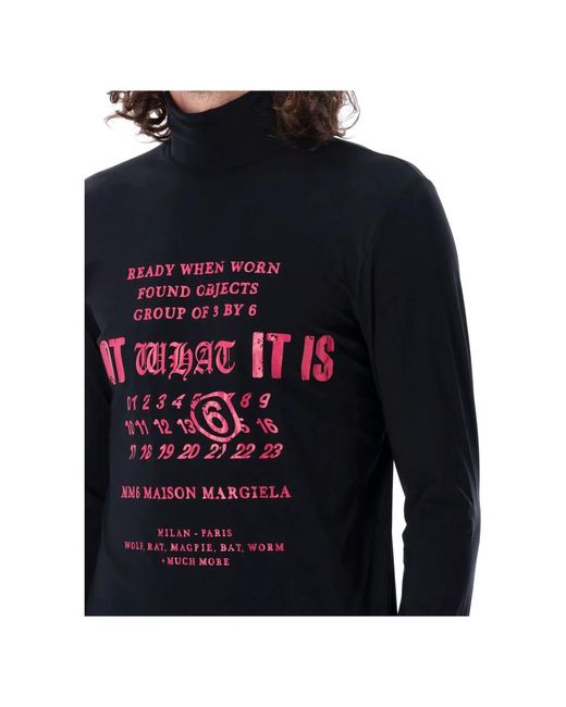 MM6 by Maison Martin Margiela Schwarzes high neck top slim fit in 