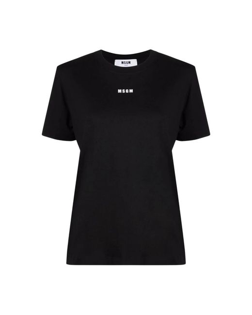MSGM Tops ,Zwart ,Katoen 99 Zwart T-Shirt in het Black
