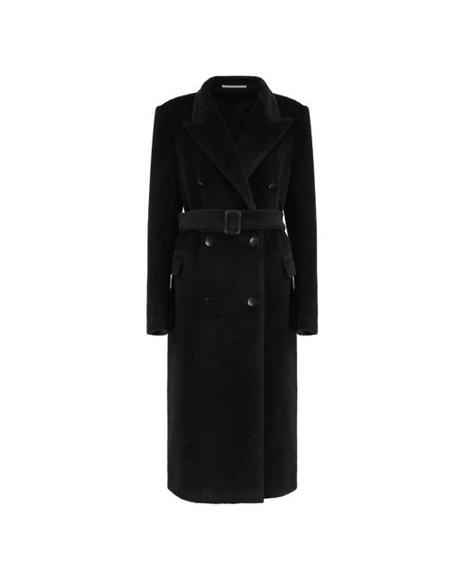 Tagliatore Black Belted Coats