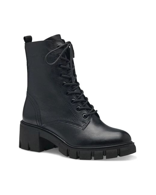 Tamaris Black Lace-Up Boots