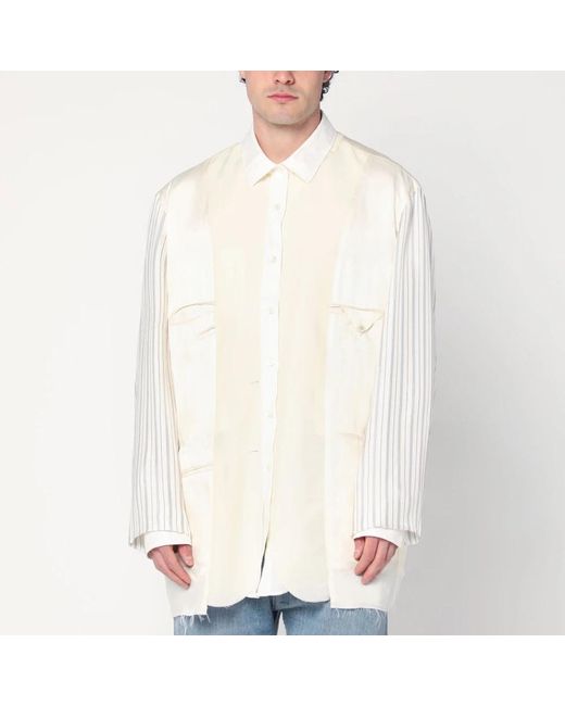 Maison Margiela Beiger Wollmischungsjacke in White für Herren