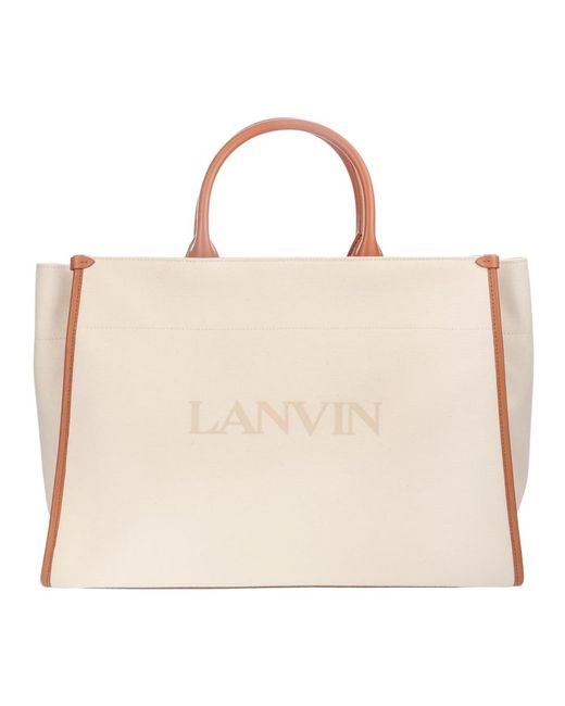 Lanvin Natural Handtasche - regular fit - geeignet für alle temperaturen - 50% baumwolle - 50% leder