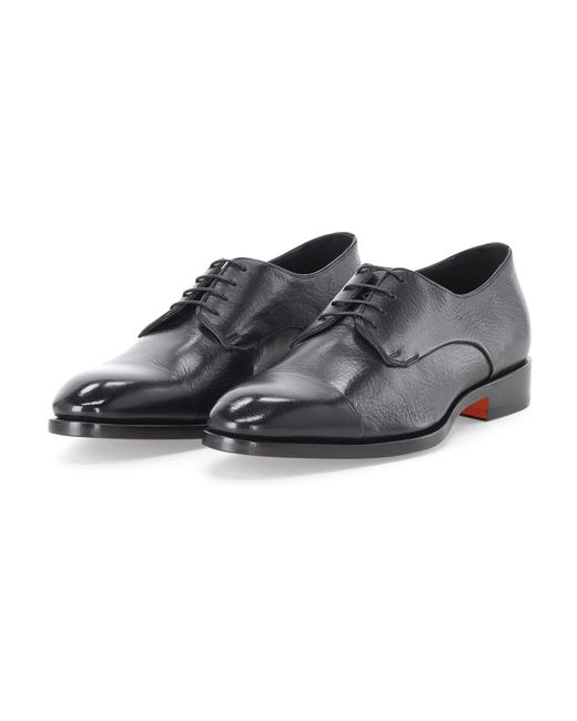 Santoni Black Business Shoes for men