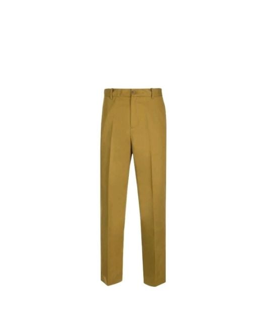 Maison Kitsuné Green Straight Trousers for men