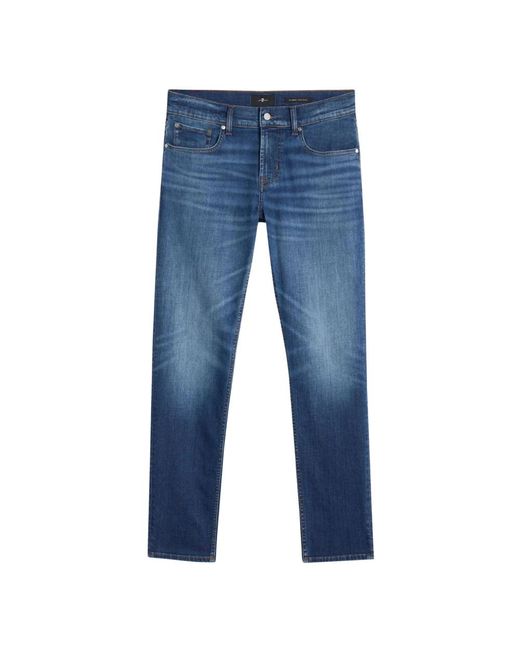 7 For All Mankind Blue Slim-Fit Jeans for men