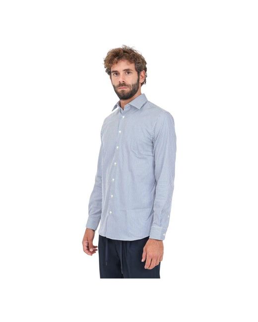 SELECTED Gestreiftes langarmhemd in Blue für Herren