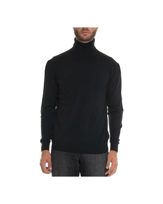 Kiton Truien & Vesten ,Zwart ,Wol Blauwe Wol Turtleneck Pullover in het Black voor heren