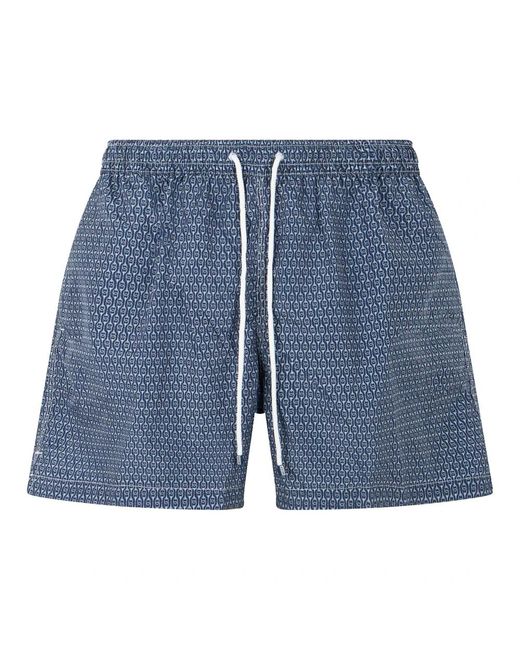 Fedeli Elastische Beach Shorts in het Blue voor heren