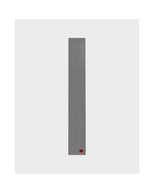 HUGO Gerippter Strickwollschal Mit Rotem Label in Gray für Herren