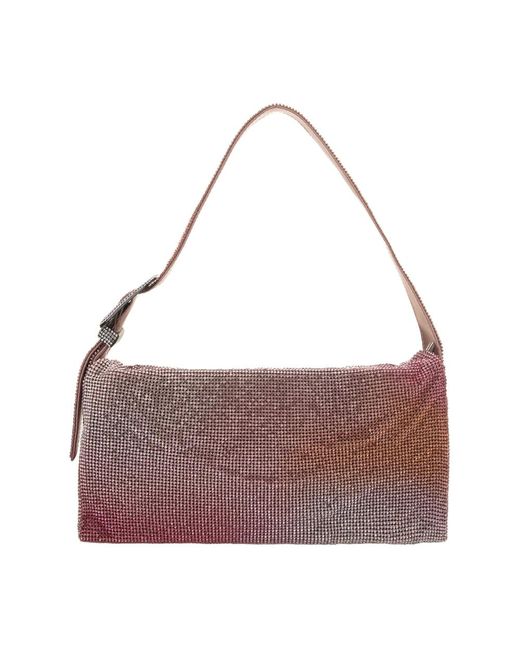 Benedetta Bruzziches Purple Rosa kristall mesh schultertasche