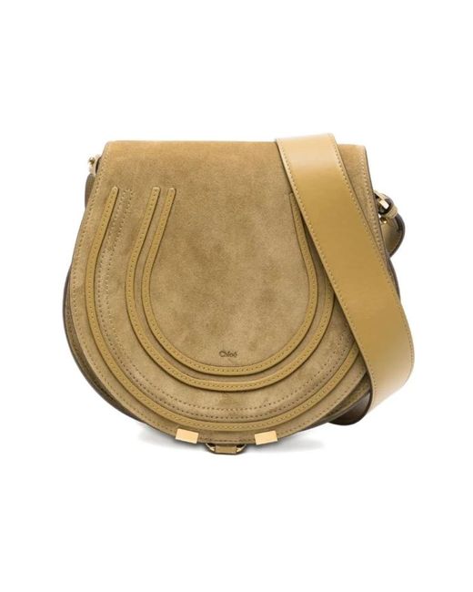 Chloé Marcie Saddle Bag in het Natural