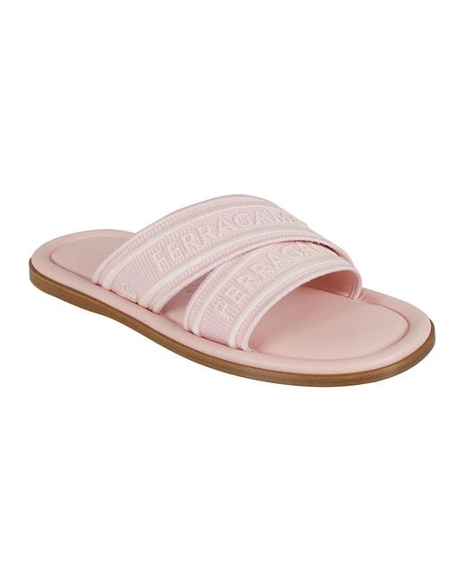 Ferragamo Pink Sliders