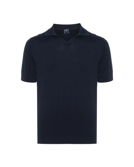 Fedeli Blue Polo Shirts for men