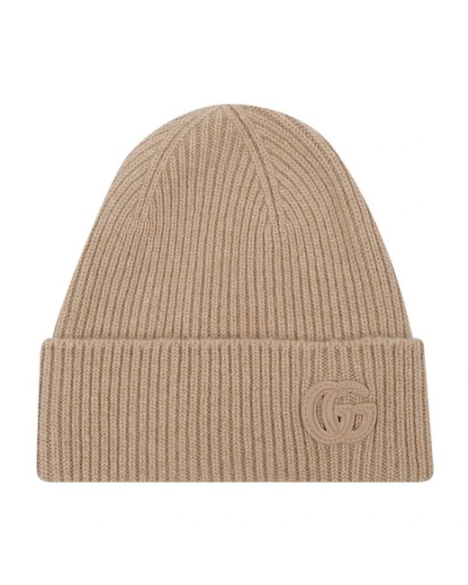 Gucci Accessoires ,Bruin ,Wol Hat Doublie in het Natural