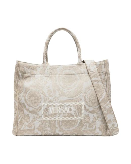 Versace Natural Tote Bags