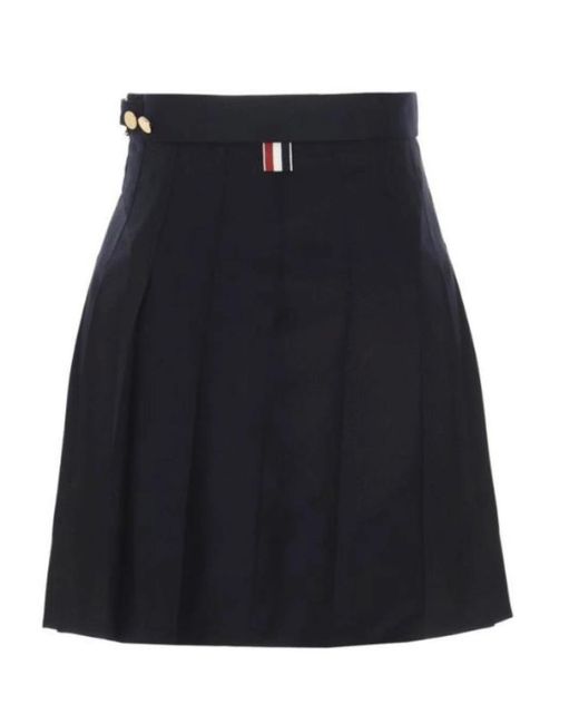 Thom Browne Blauwe Geplooide Rok in het Black voor heren