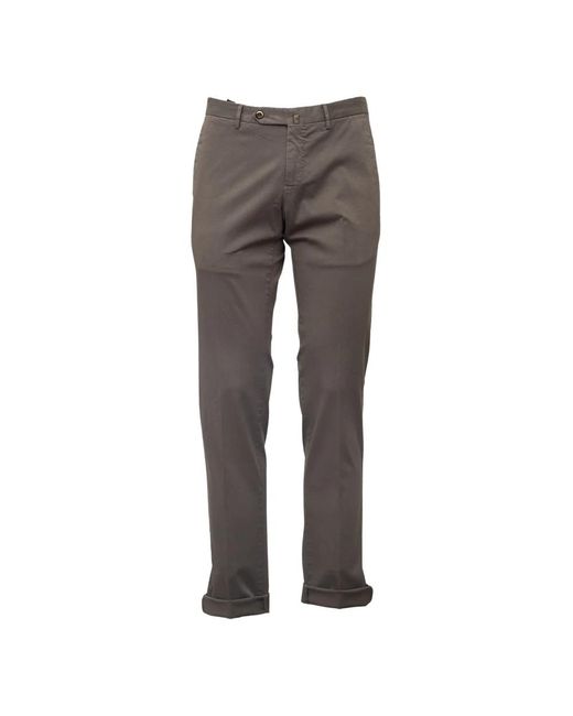 PT Torino Gray Slim-Fit Trousers for men