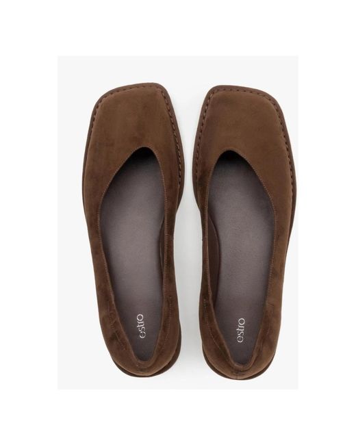 ESTRO Brown Ballerina Shoes