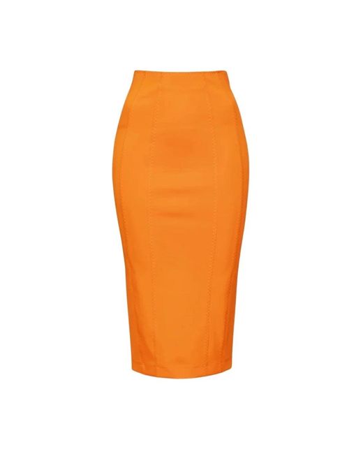Pinko Orange Pencil Skirts