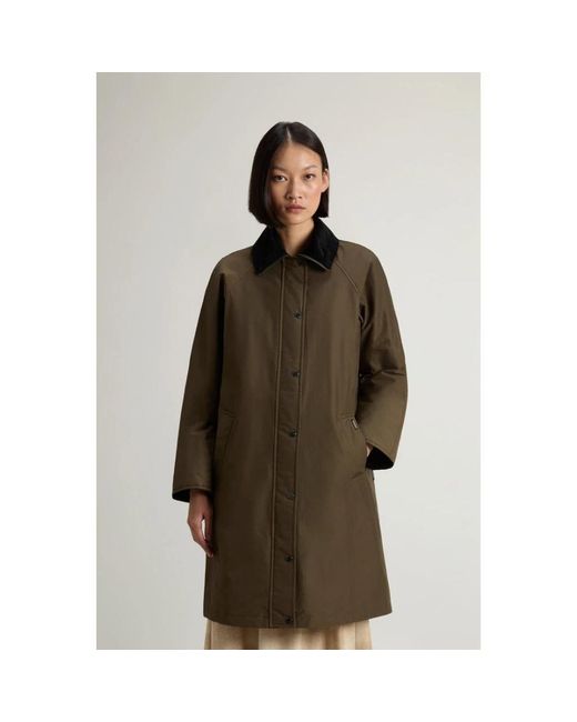 Woolrich Green Single-Breasted Coats