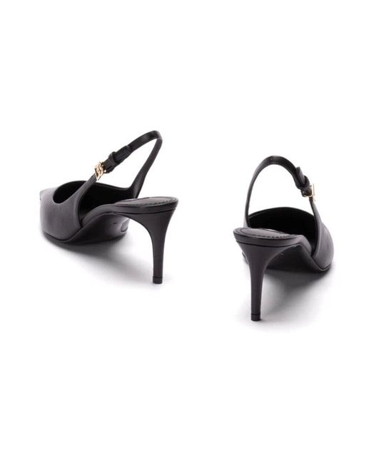 Dolce & Gabbana Black Schwarze sandalen für frauen,schwarze leder slingback pumps